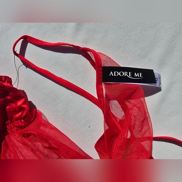 Adore Me Set Women's Bessima Red Babydoll Lingerie - Medium (With panty) NEW - Picture 8 of 11